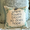 Roses/Hope Quote Indoor Outdoor Message Pillow With Removable Pins
