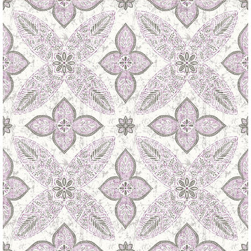Geometric Bohemian Wallpaper, Light Lavender, Bolt