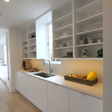 Island with Seating in Contemporary Kitchen
