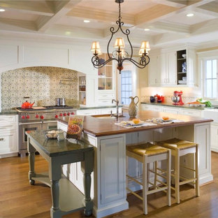 Classic Inset White Kitchen with Blue Subzero