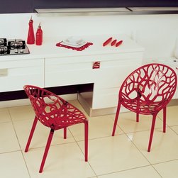 Crystal Polycarbonate Dining Chair Transparent Red - Dining Chairs