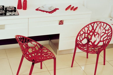 Crystal Polycarbonate Dining Chair Transparent Red
