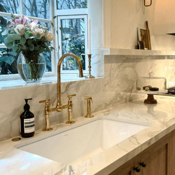 Unlacquered Brass Kitchen Bridge Faucets