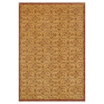 Bareens Designer Rugs - Shabby Chic Ziegler Coralee Gold Brown Hand-Knotted Wool Rug - 8'10'' x 12'0'' - Enhance the ambiance of your home with this magnificent Persian-influenced Turkish hand-knotted rug made by skilled artisans capable of creating the most exceptional vegetable dyes and hand-spun wool. This exquisite handmade rug is a one-of-a-kind Peshawar Kafkaz, otherwise identified as Chobi, Chobi Peshawar, Oushak, or Ziegler rug. These handmade rugs are crafted in Pakistan utilizing superior-quality wool imported from Australia, New Zealand, and Korea in two types of weaves: the Persian weave and the Mori weave. This rug is meticulously crafted by hand using the finest natural vegetable dyes extracted from local plants. The artisans use a blend of hand-spun local and fine merino wool, resulting in a rug with a compelling texture, higher lanolin content, and longer staple. The artisans occasionally incorporate natural or artificial silk into the pile to enhance specific motifs. The finished product is an awe-inspiring execution of flawless design and an understated palette that exudes elegance.