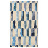 Turquoise Painted Weave Contemporary Modern Area Rug, 7'6"x9'6"