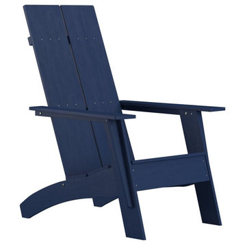 Flash Furniture Sawyer Dual Slat Back Resin Adirondack Patio Chair in Navy