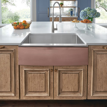 Crosstown Farmhouse Sink with Interchangeable Apron in Sunset