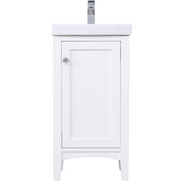 Elegant Decor Mod 18" Single Bathroom Vanity Set, White