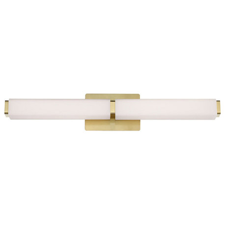 Vogue 27" LED Bathroom Vanity and Wall-Light 3000K, Brushed Brass