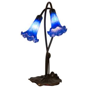 16 High Blue Pond Lily 2 LT Accent Lamp