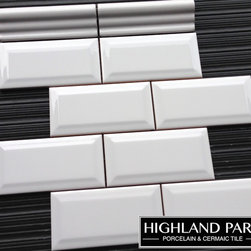 Beveled 3x6" white Ceramic Subway Tile - Wall And Floor Tile