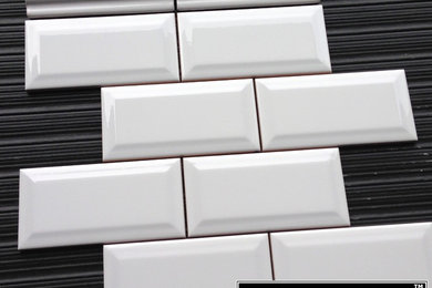 Beveled 3x6" white Ceramic Subway Tile
