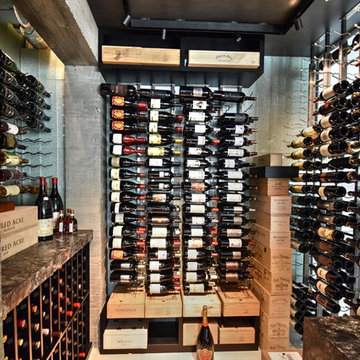 Corona Del Mar Newport Beach Glass Modern Contemporary Custom Wine Cellar