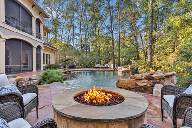 Inspiration for a timeless backyard pool remodel in Houston