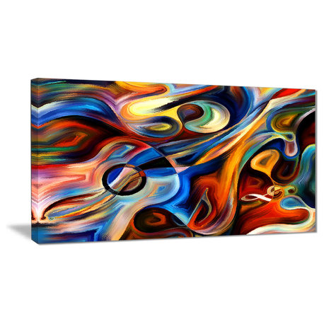 "Abstract Music and Rhythm" Abstract Canvas Print, 40"x20"