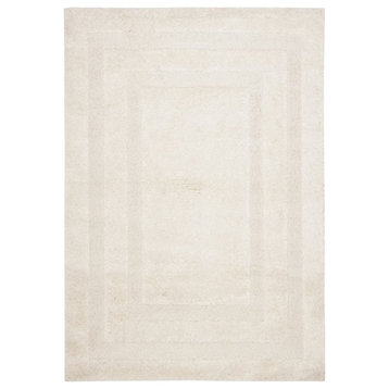 Safavieh Florida Shag 6' X 9' Power Loomed Rug in Creme and Creme