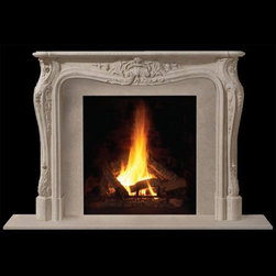 Louis II Stone Fireplace Mantel - Indoor Fireplaces