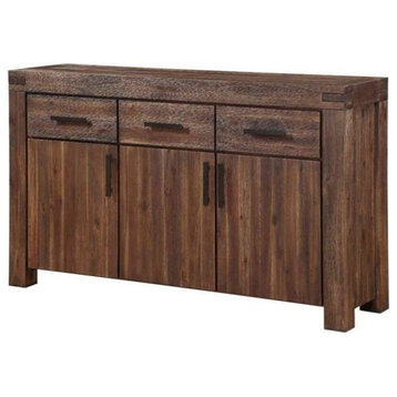 Bowery Hill Solid Wood Sideboard in Brick Brown