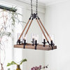 Weser 6 - Light Linear Pendant with Rope Accents