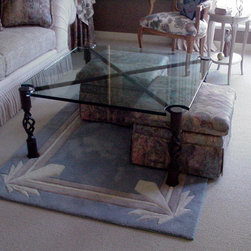 Glass top black finish coffee table - Products