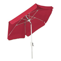 FiberBuilt Umbrellas LLC - FiberBuilt Foot Hexagonal Red White Finish Aluminium Base Garden Umbrella - Outdoor Umbrellas