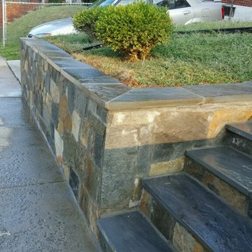 Stone Retaining Wall and Flagstone Walkway in Washington DC