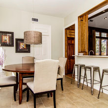 ledge with seating to dining room