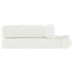 Lemon Linens - Athena Turkish Bath Towel Set, Off White - The Athena towel set features the perfect off white towels for your bathroom. Athena has a textured exterior and fringes on both ends giving it a modern and elegant look compared to your standard white towel. This luxurious bath towel is made from 100% authentic long staple Turkish cotton. It is durable, soft, absorbent and quick to dry. Available in off white only.
