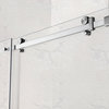 WoodBridge 44-48"Wx76"H Frameless Sliding Shower Door, Brushed Nickel