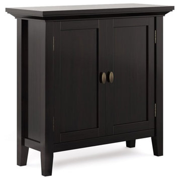Simpli Home Redmond Wood 32" Transitional Low Cabinet in Hickory Brown