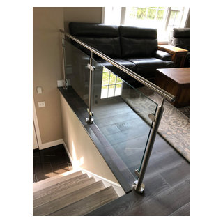 Raised Ranch Stair Railing - Contemporary - Staircase - New York - by ...