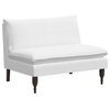 Red from Scalamandre by Cloth & Company Concord Settee, Slubby Linen White