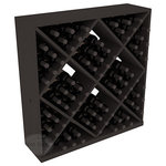 Wine Racks America - Solid Diamond Wine Storage Cube, Pine, Black - Elegant diamond bin style bottle openings make for simple loading of your favorite wines. This solid wooden wine cube is a perfect alternative to column-style racking kits. Double your storage capacity with back-to-back units without requiring more access area. We build this rack to our industry leading standards and your satisfaction is guaranteed.