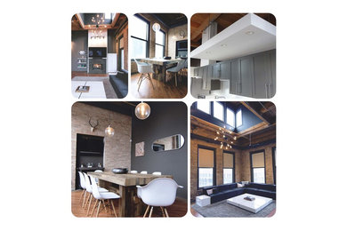 Example of a trendy home design design in Chicago