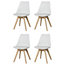Urban Modern Dining Chairs, Set of 4, White