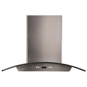 36 Stainless Steel Island Hood With Arched Glass