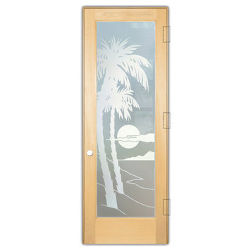 Interior Prehung Door or Interior Slab Door - Palm Sunset - Maple - 24" x...