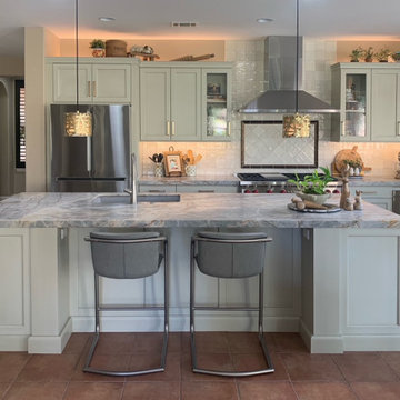 Soft Green Cabinets: An Individual Kitchen
