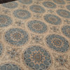 9'x12' Hand Tufted Wool Patterned Oriental Area Rug Tan, Blue Color
