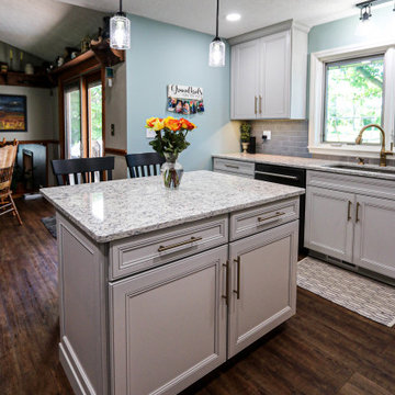 Waypoint Light Gray Kitchen Cabinets and Eternia Quartz Countertops