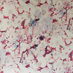 MELLOR &ndash; PINK, PURPLE FLORAL ON CREAM PEARL Pattern Number: 2016-106-01 - Wallpaper