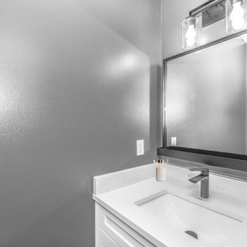 Elegant Gray Wall Bathroom Design