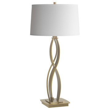 Almost Infinity Table Lamp, Modern Brass, Natural Anna Shade