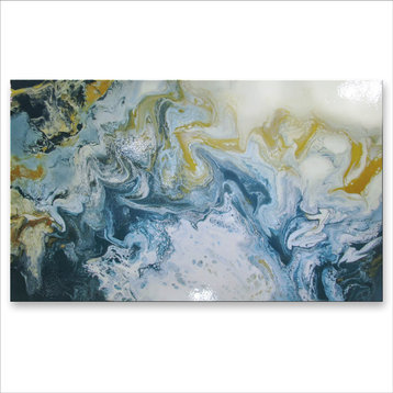 Large Abstract Painting - High Gloss Resin Coated Modern Canvas Wall Art