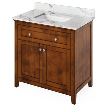 Jeffrey Alexander Chatham 36" Chocolate Single Sink Vanity With Quartz Top