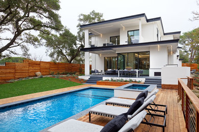 Large minimalist backyard patio photo in San Francisco