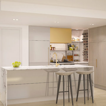 Contemporary Cutting Edge Kitchen in Williamsburg Brooklyn