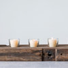 Reclaimed Wood Holder With 5 Clear Glass Votives, 6-Piece Set