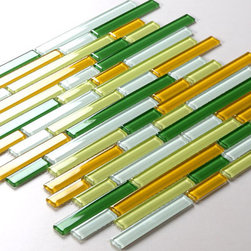 Glass mosaic tile interlocking kitchen backsplash wall tile G4004 - Mosaic Tile