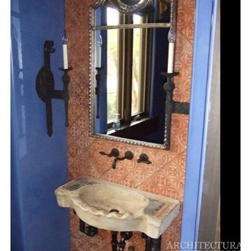 Antique Limestone Powder Room Sink (Mediterranean style)